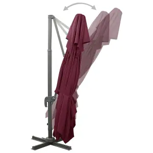 Berkfield Cantilever Umbrella with Double Top Bordeaux Red 400x300 cm