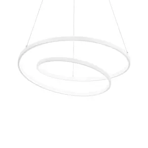 Luminosa OZ Dimmable Swirl 80cm Integrated LED Pendant Ceiling Light White, 3000K