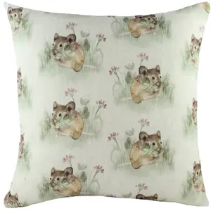 Evans Lichfield Hedgerow Mice Repeat Printed Feather Filled Cushion