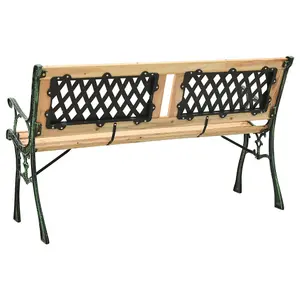 Berkfield Garden Bench 122 cm Cast Iron and Solid Firwood