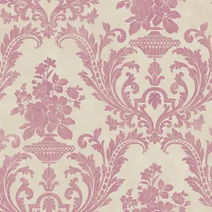 Galerie Stripes And Damask 2 Pink Sari With Texture Smooth Wallpaper