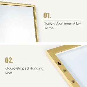 Costway Full-length Over the Door Mirror Hanging or Wall-mounted Dressing Mirror