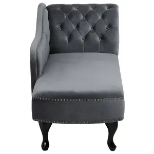 Right Hand Chaise Lounge Velvet Grey NIMES