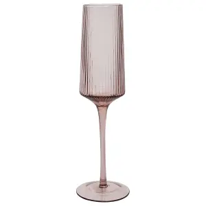 Set of 4 Champagne Flutes AMETHYST Pink