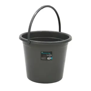 JVL 10 Litre Round  Recycled Plastic Bucket, Grey