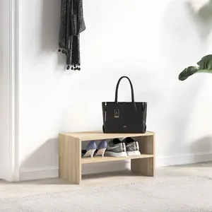 Berkfield Shoe Rack Stackable Sonoma Oak 60x30x30.5 cm