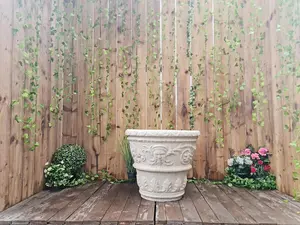 Large Greek patterned Sandstone Planter Pot