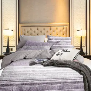 Neel Blue Double Printed Duvet Cover & 2 Matching Pillow Cases - Purple