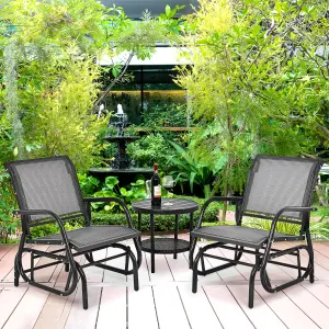 Costway Swing Glider Chair Outdoor Single Rocking Chair Patio Chair Garden