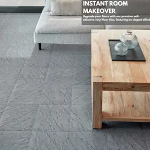 Self-Adhesive Vinyl Floor Tiles - 30 Pack for 30 ft² (2.79 m²) Coverage - Peel & Stick Vinyl Floor Tiles - Grey Marble Effect