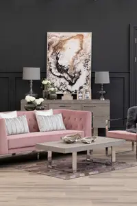 Interiors by Premier Vogue 3 Seat Pink Velvet Sofa