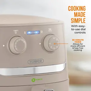 Tower Vortx Air Fryer with Manual Controls, 1500W, 3.8L Latte