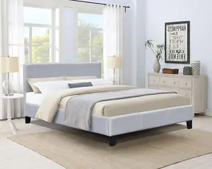 3ft Fabric Gas Lift Ottoman Bedframe in Light Grey