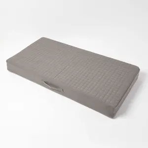 Homescapes Grey Cotton Orthopaedic Foam 2 Seater Booster Cushion