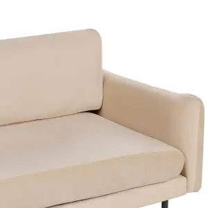 3 Seater Velvet Sofa Beige VINTERBRO