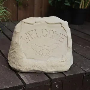 Sandstone Rock 'Welcome' Garden Sign