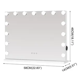 Metal Flat LED Floor Mirror White