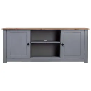 vidaXL TV Cabinet Grey 120x40x50 cm Solid Pine Wood Panama Range