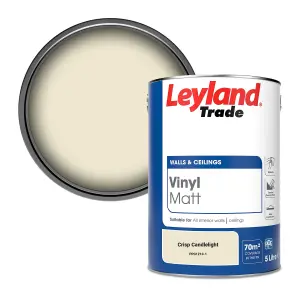 Leyland Trade Vinyl Matt Walls & Ceilings Emulsion Paint Crisp Candlelight (PPG1210-1) 5L