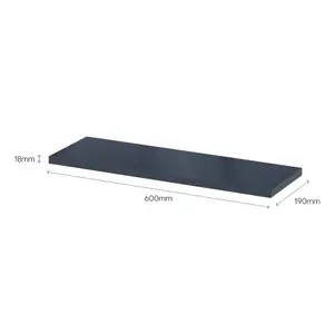 GoodHome Rigga Modular Navy blue Timber Rectangular Floating shelf (L)60cm x (D)19cm