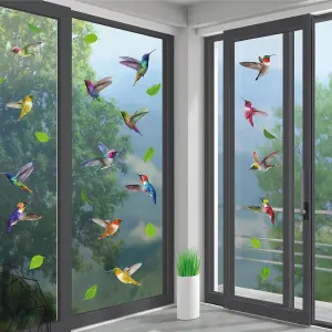 Walplus Small Hummingbirds Windows Clings - 12Pcs