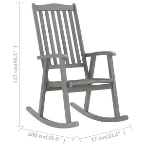 vidaXL Rocking Chair Grey Solid Acacia Wood