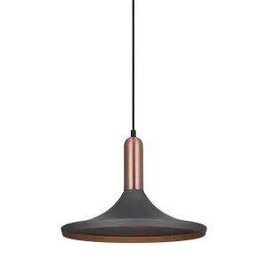 Luminosa Modern Hanging Pendant Gray, Copper 1 Light , E27