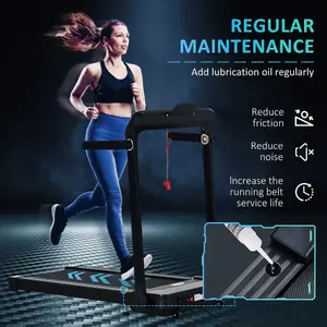 HOMCOM 1.85HP Foldable Electric Treadmill Fitness Safety Lock LED screen-Black