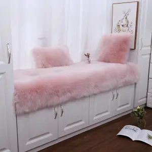 Pink Rectangle Soft Shaggy Rug Kids Rooms Decor Floor Rugs 120cm L x 60 cm W