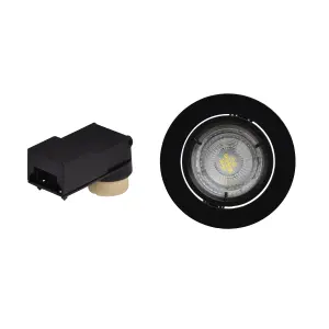 GoodHome Salk Black Adjustable LED Warm white Downlight 4.8W IP20