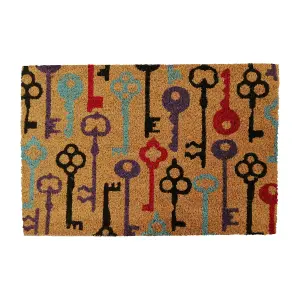 Nicola Spring - Halloween Coir Door Mats - 60 x 40cm - Keys - Pack of 2