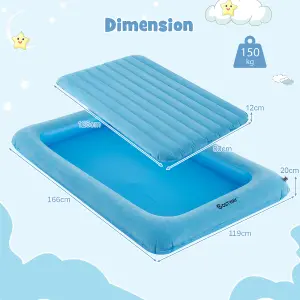 COSTWAY Inflatable Toddler Travel Bed Portable Kids Air Mattress Set w/ Electric Pump