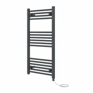 Rinse Bathrooms 600W Electric Heated Warming Towel Rail Bathroom Radiator Anthracite - 1000x500mm