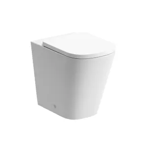 Standon White Rimless Back to wall Toilet pan with Soft close seat