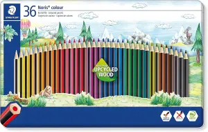 STAEDTLER 185 M36 Noris Colour Colouring Pencils - 36 Assorted Colours (Tin of 36)