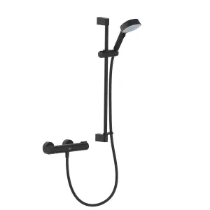 Mira Atom Matt Black Rear fed Thermostatic Mixer Shower