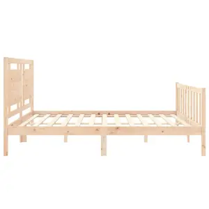 Berkfield Bed Frame with Headboard 200x200 cm Solid Wood