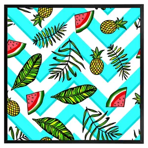 Pineapple & watermelon (Picutre Frame) / 16x16" / Brown