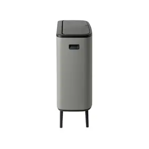 Brabantia Bo Hi 30 Litre + 30 Litre Touch Bin with Two Inner Buckets Mineral Concrete Grey