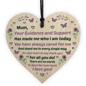 Mum Gift From Daughter Son Wood Heart Mothers Day Birthday Gift For Mum Keepsake