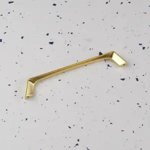 Polished Brass Cabinet Tapered Modern Handle 160mm Hole Centres Door Drawer Cabinet Pull Wardrobe Furniture Replacement Upcycle