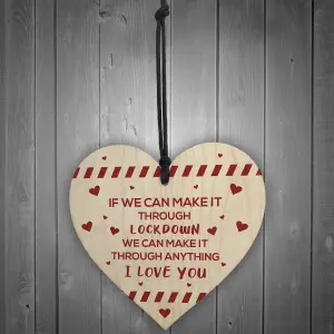 Red Ocean Funny Post Lockdown Anniversary Gifts Wooden Heart Gift For Boyfriend Husband Anniversary Gifts For Him