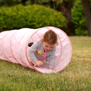 Pink Play Tunnel, Pink Pop Up Tunnel For Kids With Carry Bag