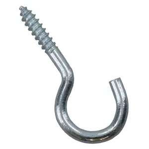 Screw Hook Fasteners Hangers Zinc Coated Finish 12mm Dia 40mm length 60pc