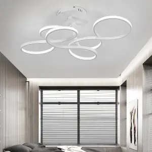 Novel Stylish Curved LED Ceiling Light with Round Canopy 70 cm Cool White