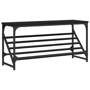 Shoe Rack Black 90x30x45 cm Engineered Wood