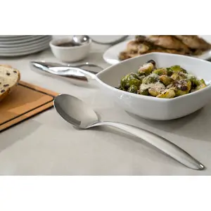 Cuisipro Tempo Solid Spoon, For Cooking and Serving, 18/8 Stainless Steel, 13.5”, 34cm