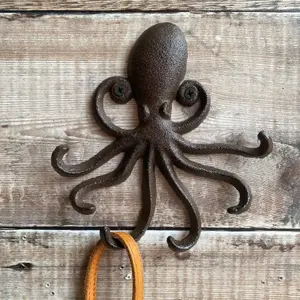 Octopus Wall Hook Rack in Cast Iron