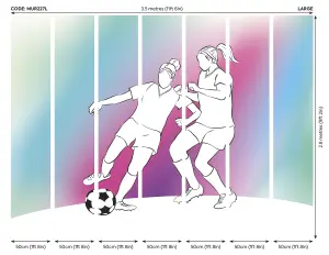 Origin Murals Girls Playing Football Multi Matt Smooth Paste the Wall Mural 350cm wide x 280cm high