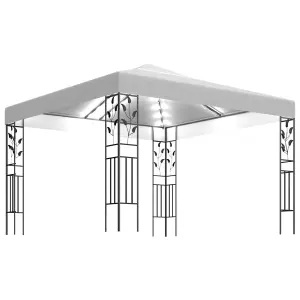 Berkfield Gazebo with LED String Lights 3x3 m White